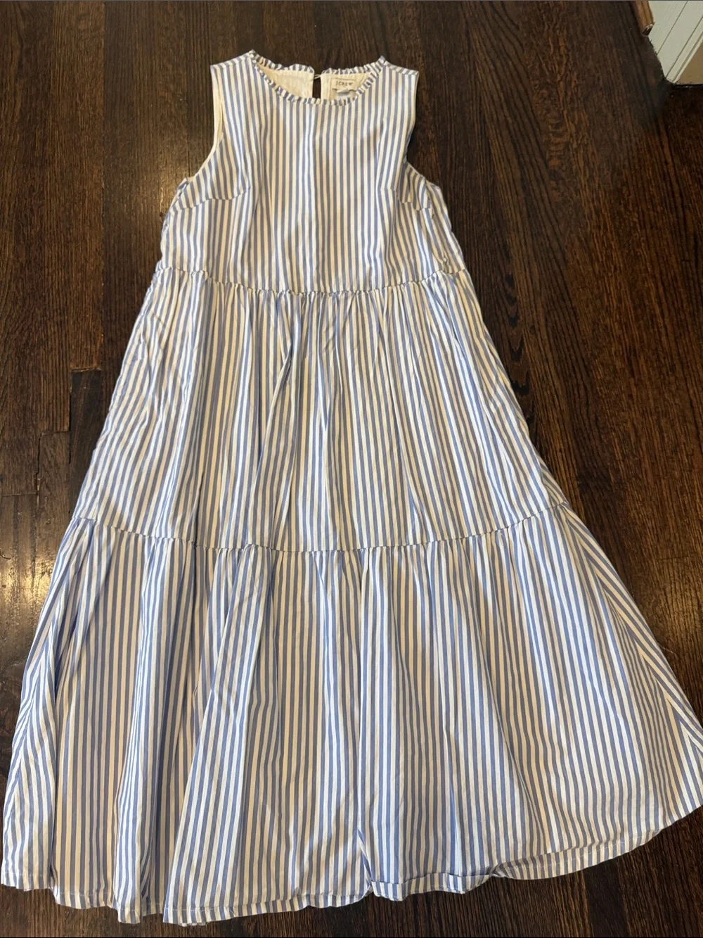 J. Crew Cotton Blue Striped Dress